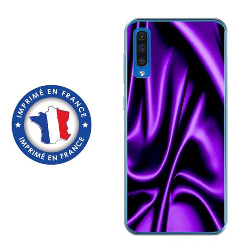 Coque Souple Pour Samsung Galaxy A50 Avec Impression Motifs Soie Drapée Mauve