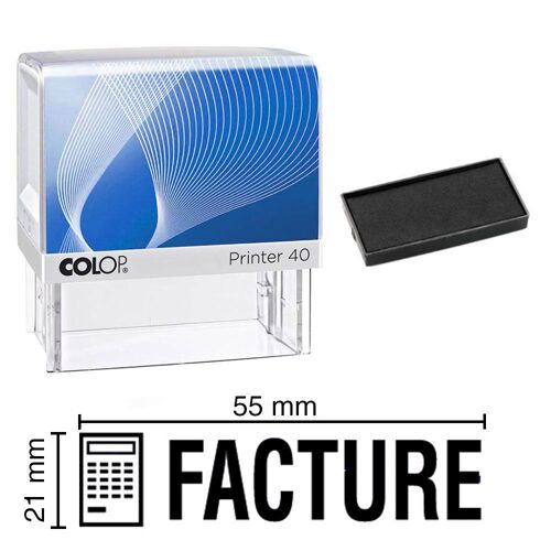 Tampon Encreur Facture Colop Printer 40 59x23mm Noir