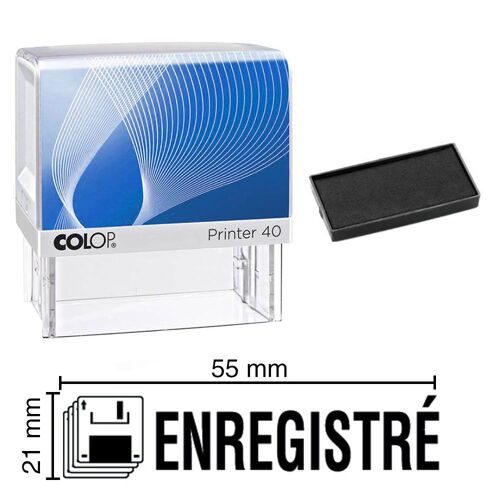 Tampon Encreur Enregistré Colop Printer 40 59x23mm Noir