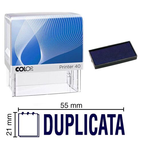 Tampon Encreur Duplicata Colop Printer 40 59x23mm Bleu