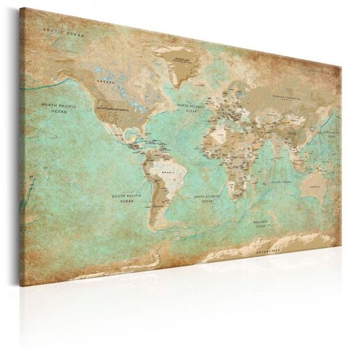 Tableau Imprimé "World Map : Celadon Journey" 60 x 90 cm