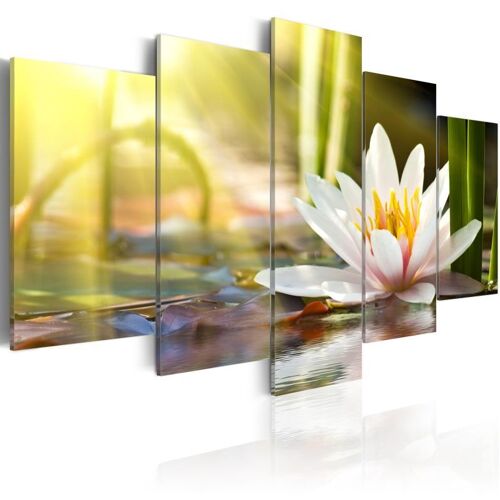 Tableau Imprimé "Sunny Lotus" 50 x 100 cm