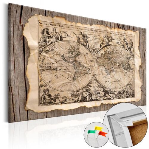 Tableau en Liège "Carte du Monde - Map of the Past" 80 x 120 cm