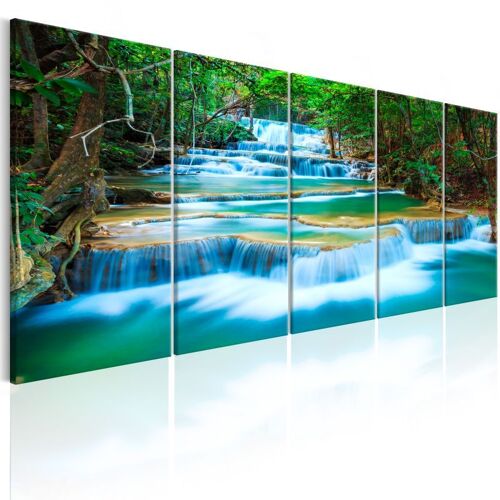 Tableau Imprimé "Sapphire Waterfalls I" 90 x 225 cm