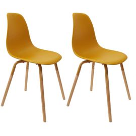 Chaise Scandinave Pieds Métal Et Bois De Hêtre Phenix (Lot De 2)