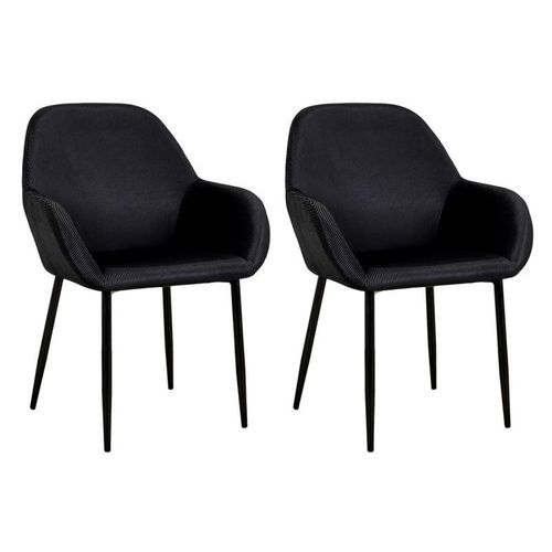 Paris Prix - Lot De 2 Fauteuils Design "Giulia" 85cm Noir