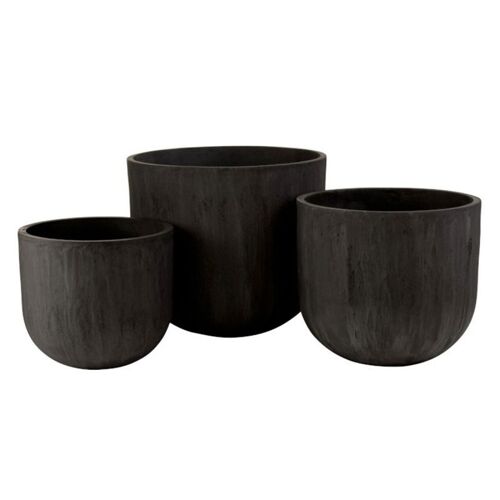 Lot De 3 Cache-Pots Design "Zera" 51cm Noir