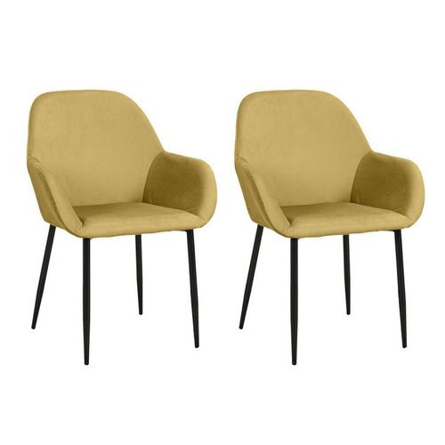 Paris Prix - Lot De 2 Fauteuils Design "Giulia" 85cm Jaune