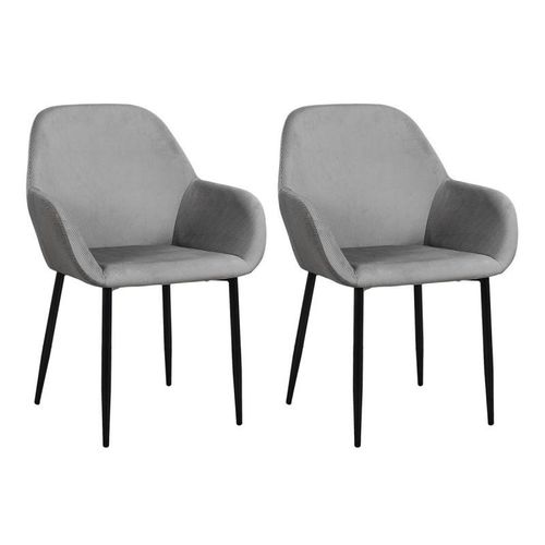 Paris Prix - Lot De 2 Fauteuils Design "Giulia" 85cm Gris