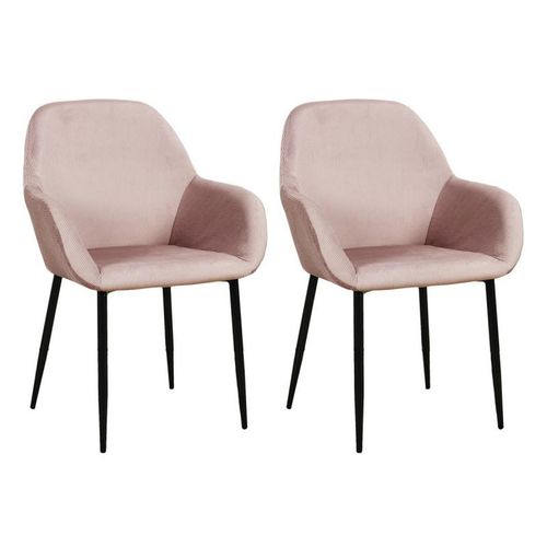 Paris Prix - Lot De 2 Fauteuils Design "Giulia" 85cm Rose