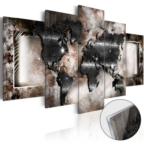Tableau sur Verre Acrylique "Graphite Map" 100 x 200 cm