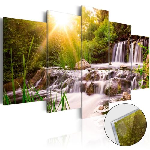 Tableau sur Verre Acrylique "Forest Waterfall" 100 x 200 cm