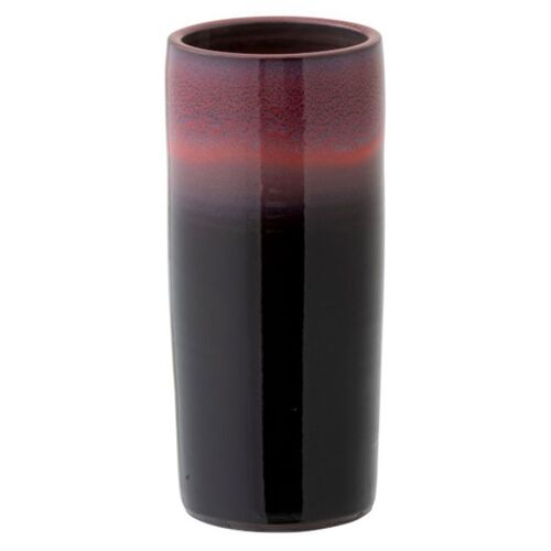 Vase Design "Bord Céramique" 35cm Rouge & Noir