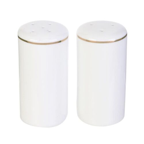 Lot Salière & Poivrière Design "Liseré" 8cm Blanc