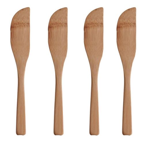 Lot De 4 Couteaux En Bambou "Eco" 15cm Naturel