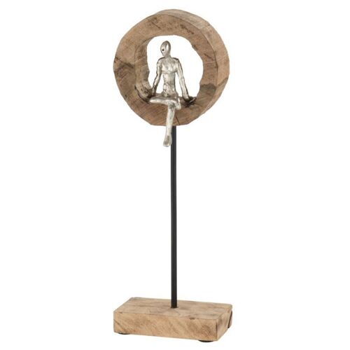 Statuette Déco "Personnage Pensif" 48cm Naturel