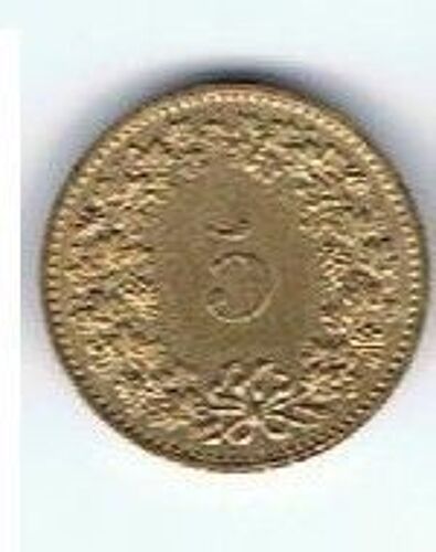 Pièce De 5 Centimes Dorée Suisse 1982