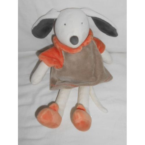 Doudou Lapin Moulin Roty Linvosges Mrsa Les Trois Ours Gris Noir Robe Marron Taupe Chaussure Orange Blanc 29cm Sans Les Oreilles