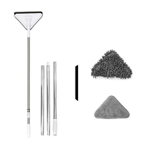 Serpillière télescopique multifonctionnelle à longue tige, pour nettoyage sec et humide des vitres, serpillière pour le lavage du sol, pour femme au foyer