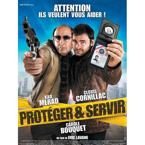 Protéger Et Servir - Véritable Affiche De Cinéma Pliée - Format 40x60 Cm Pliée -De Eric Lavaine Avec Kad Merad, Clovis Cornillac, Carole Bouquet, François Damiens, Jean-Luc Couchard - 2010