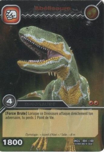 Carte Dinosaur King "Abelisaure" Rareté Argent Dkcg-004