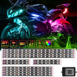 Barre Lumineuse Néon Led Pour Moto, Contrôleur De Rythme De Musique Rvb, Bande De Lampe Compatible Bluetooth, Décor Pour Atv Utv