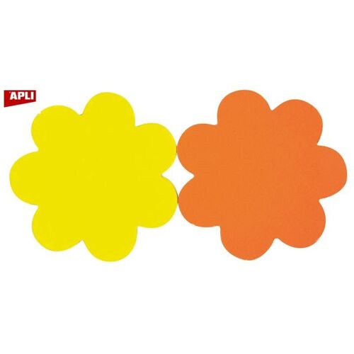 Fleurs Fluo Jaune/Orange Non Effaçable Ø8 Cm 680 G 50 Pièces