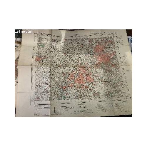 Carte Bicolore De Lille- Carroyage Kilométrique, Projection Lambert, Zone Nord De Guerre