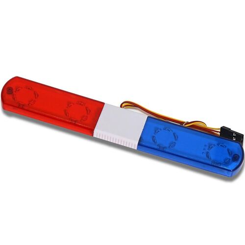 Lampe d'alarme flash LED voiture de police lumière brillante pour 1/10 RC D12, Traxs Axial voiture mise à niveau pièces, 145mm, rouge et bleu