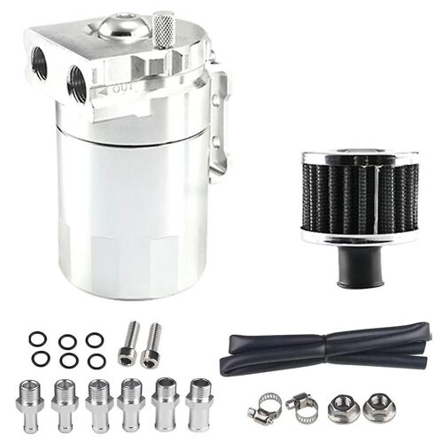 Séparateur D'air De Moteur De Canette Respirant D'huile Universel De Voiture D'argent De 300 Ml Avec Trou D'aération D'huile D'air De Moteur Se