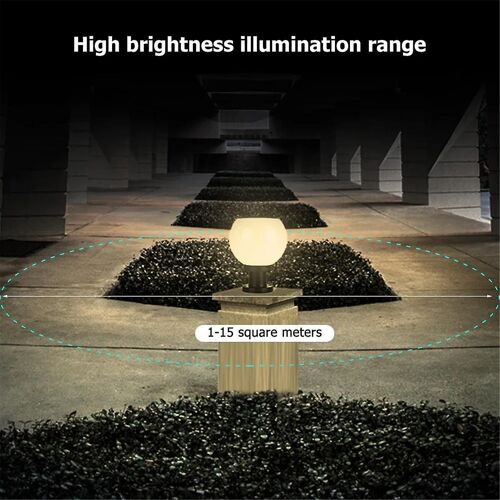 Waterproof Solar Led Bollard Light Outdoor Garden Yard Lawn Pillar Lamp,Warm Light