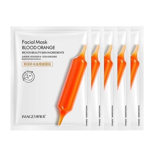 Images 5pcs Blood Orange Mask Face Mask Moisturizing Replenish Skin Nourishing Hydrating Face Mask
