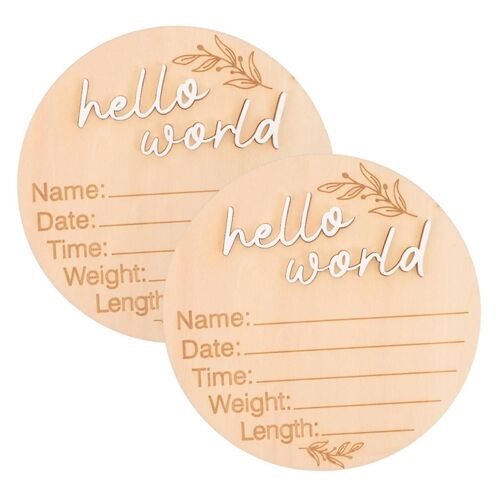 Tableau d'affichage pendentif plaque commémorative en bois annonce du nom annonce panneau d'annonce rond bois 6PCS