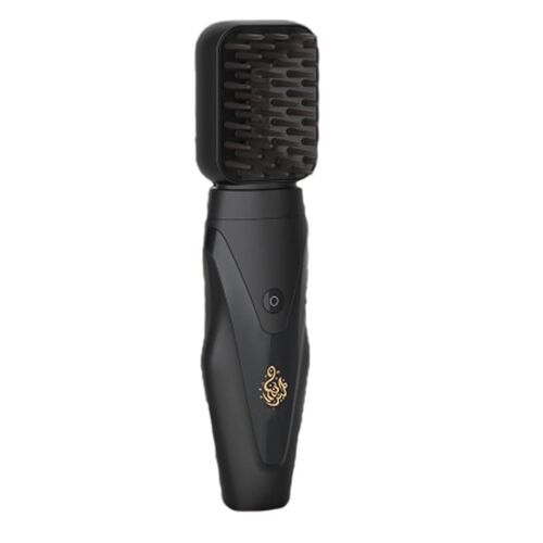 Brûleur d'encens électronique 2-en-1 avec tête de peigne en caoutchouc souple Bakhour du Moyen-Orient Aromathérapie de la tête massable, A