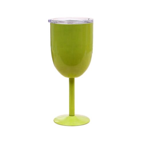 Wine Glass Stainless Steel Double Layer Goblet Color Large Capacity Tumbler Resistant Wine Cup Gree