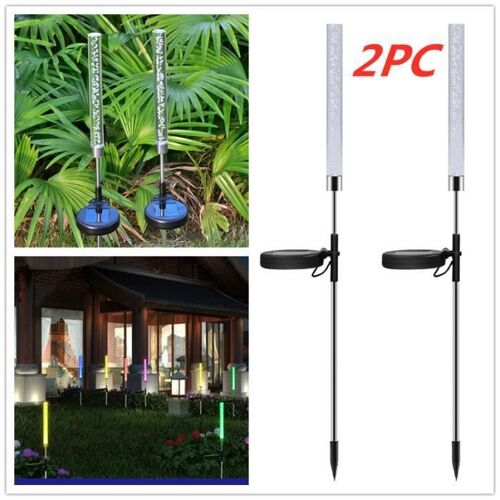 2pcs Lampe Solaire Exterieur De Jardin De Sol Sur Pied, Borne Solaire Jardin Sol, Lampe De Jardin Exterieur Sur Pied Etanche Ip65