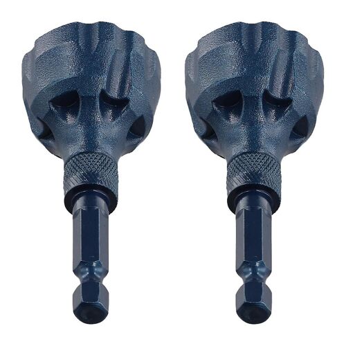 Outil de chanfrein externe d¿ébavurage en carbure de tungstène 2 pièces 1/8 po-3/4 po (3 mm-20 mm), foret de chanfreinage d¿ébavurage (bleu)