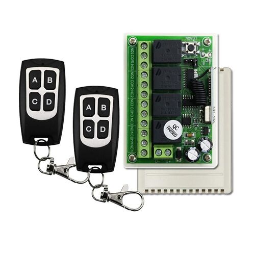433MHz 12V 24V Récepteur de module de relais avec 2xTransmitter RF Télécommande sans fil pour moteur d¿éclairage de garage bricolage