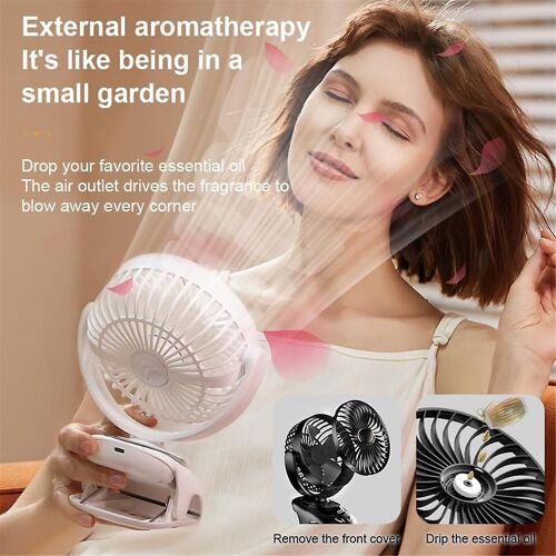 Small Desk Clip on Fan,Portable Personal USB Clip Fan for Home Office Travel Bed Stroller Camping O