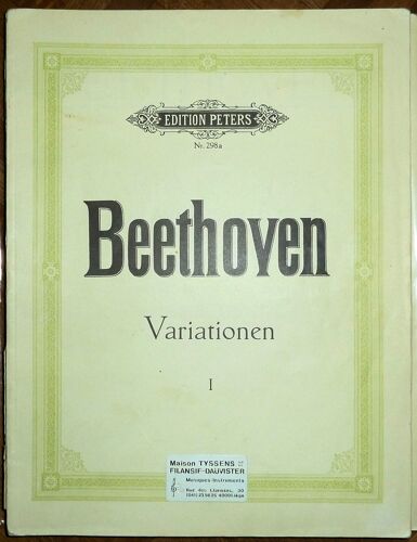 Beethoven, Variations Pour Clavier, Vol. 1 (Peters)