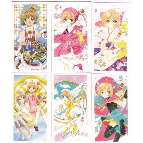 Lot De 6 Petites Cartes - Sakura, Chasseuse De Cartes / Cardcaptor Sakura / Kaado Kyaputaa Sakura (Manga, Animé, Shoujo)