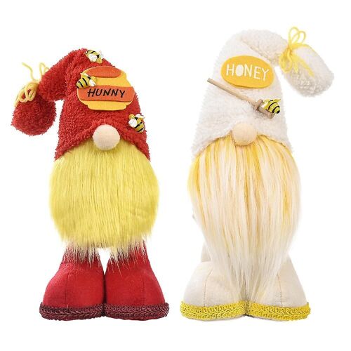 2 Pcs Birthday Bee Gnomes Decoration, Handmade Faceless Doll Rudolph Plush Toy, Home Table Gnomes D