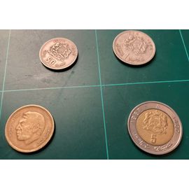 4 Pièces Du Maroc : 1 Dirham (1974) / 5 Dirham (1987) / 20 Dirham (1974) & 50 Dirham (1974)