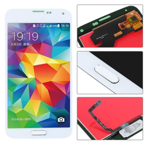 Écran Lcd Complet Vitre Tactile+ Home Button Pour Samsung Galaxy S5 Sm-G900f - Blanc