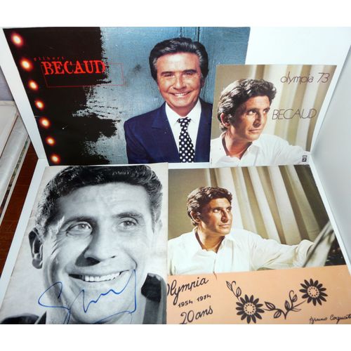 Gilbert Bécaud, Lot De 3 Programmes Dont Un Avec Autographe En Couverture