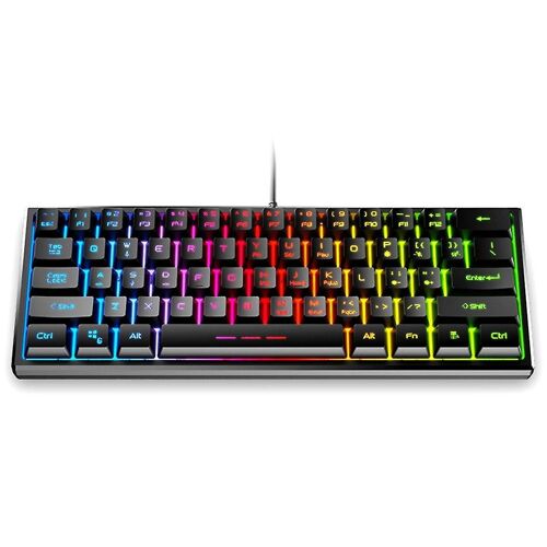 Wired Manipulator Keyboard 61 Keys Small Portable Rgb Luminous Laptop Office Gaming Gaming