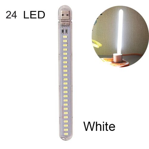 Lampe De Lecture Portable À 24 Led, Alimentée Par Usb, Dc5v, Smd5730, Lumière Blanche Chaude D'urgence, 12w, Led Mini Lumière