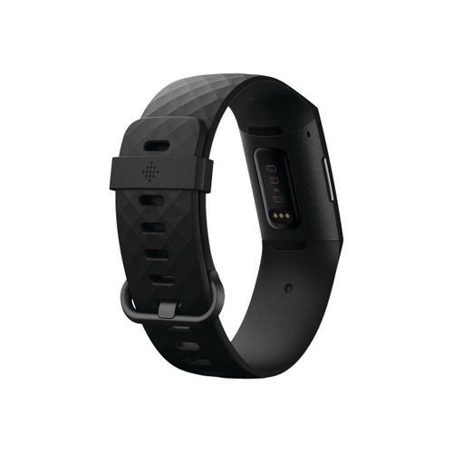 Fitbit Charge 4 - Noir - suivi d'activités avec bracelet - élastomère - bleu orage - taille du poignet : jusque 247 mm - monochrome - NFC, Bluetooth - 30 g