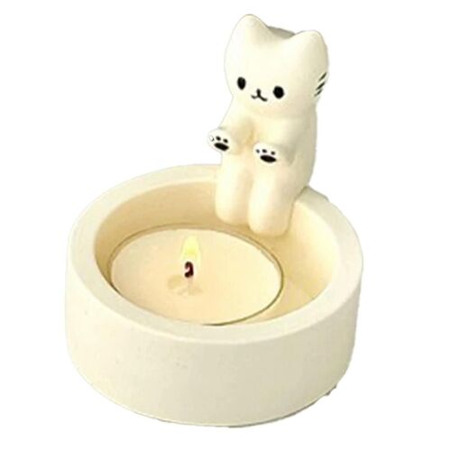 Bougeoir chaton, mignon grillades chats aromathérapie bougeoir, ornements décoratifs de bureau, B