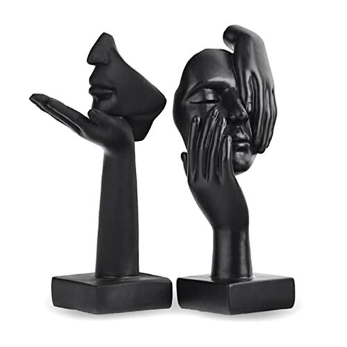 2 PCS Statue, Black Abstract Art Sculpture Modern Decoration Desktop Decoration Christmas New Year